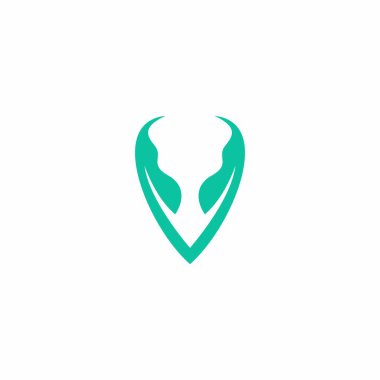 Yaprak harfi V Logo vektör Illustration. Yerleştirme Logosu