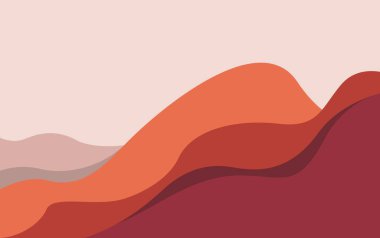 Dağ Minimum arka plan vektör çizimi. manzara kağıt kesimi