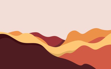 Düz dağ minimalist tasarımı. Bir dağ manzarası manzarası