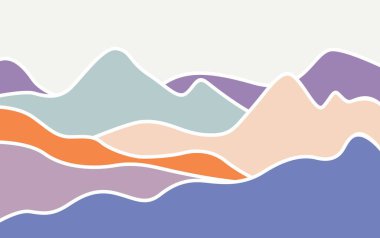 Soyut Dağ vektör çizimi. Peyzaj Arkaplan Tasarımı