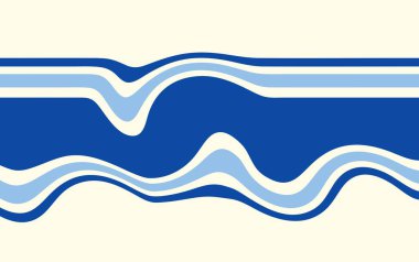 Dalgalı çizgili soyut arka plan vektörü. Mavi dalga dizaynlı bir şablon. yaz arkaplanı