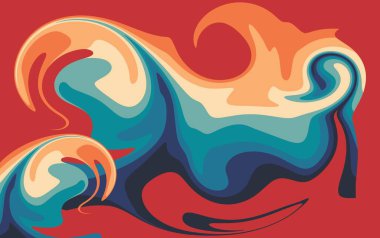 Modern renkli akış arka planı. Dalga rengi Sıvı şekil