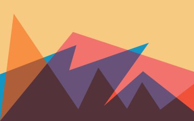 Dağ manzarası soyut arka plan, dağ duvar resmi, çocuk odası dekorasyonu.