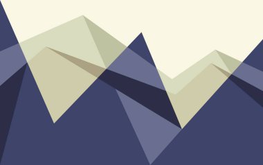 Dağlar soyut düz renk çizimi. Basit ve soyut bir manzara. Renkli çoğalma tepeleri Tasarım