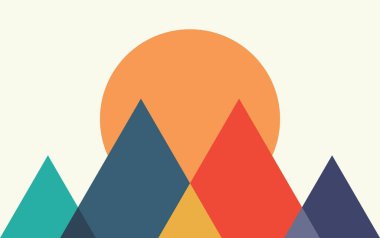 Geometrik Dağ Güneş Duvarı Sanat Tasarımı