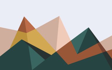 Geometrik Dağ Tam Renkli Soyut Arkaplan