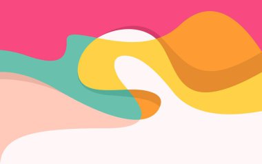 Renkli geometrik dalga ve sıvı arkaplan. Modern Soyut Şablon Tasarımı Eğilimi