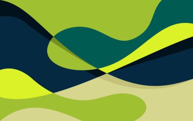 Soyut Akışkan Dalga Arkaplan Vektörü. Renkli Geometrik Tasarım