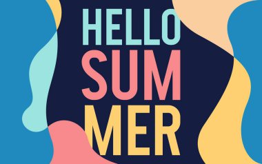 Merhaba Yaz Soyut Arkaplanı. Akışkan Dalgalı Tasarım Kapağı