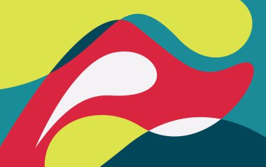 Soyut Arkaplan Vektörü 2B Tam Renk. Dalgalı soyut arkaplan