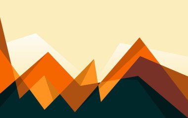 Düz dağ minimalist tasarımı. Bir dağ manzarası manzarası. Renk değiştirmek kolay