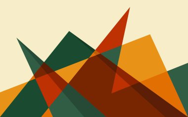 Dağ Soyut Duvar Sanatı Peyzaj Geometrik Tasarım Vektörü. Minimalist Yaratıcı Poster Tasarımı