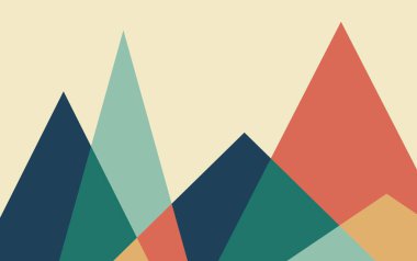 Dağ şeklinin soyut renkli üçgen deseni geometrik