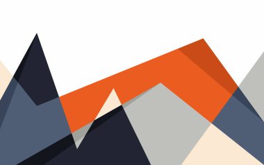 Dağ Soyut Duvar Sanatı Peyzajı Geometrik Tasarım Vektör Arkaplanı. Modern Sanat Dağı Basit Tasarımı