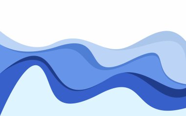 Mavi dalgalı su tarzı kağıt kesim arka plan vektörü