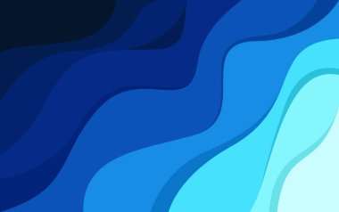 Soyut Vektör Mavi Dalga Arkaplanı. Wave Beach Üst Görünümü Özeti