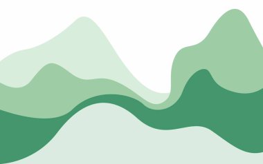 Asgari soyut dağ manzarası yeşil renkli arkaplan tasarımı