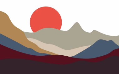 Güneş Arkaplanlı Güzel Soyut Dağ