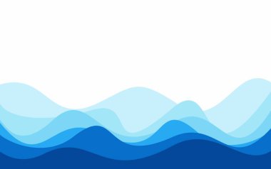 Soyut Mavi Dalgalar arka plan vektörü. Okyanus dalga vektör illüstrasyonu