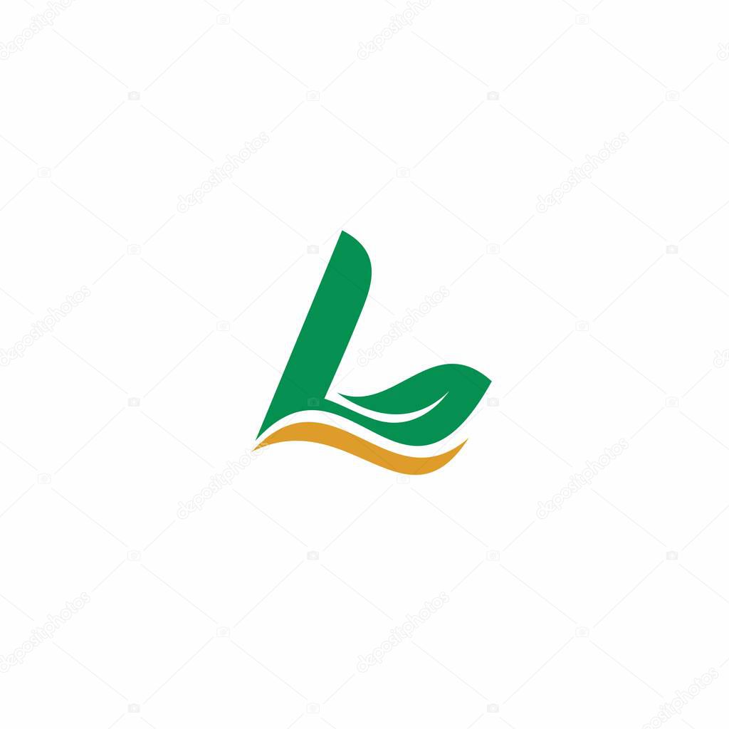 Letter L Leaf Logo Nature Design