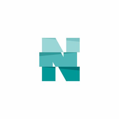 Modern ilk harf n kesme biçimi logo vektörü