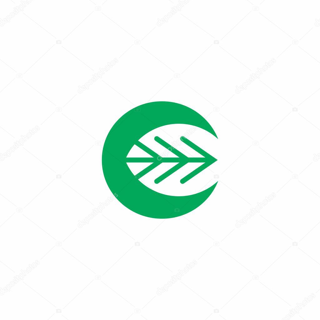 Letter C leaf Logo Design. C Initial Nature Design