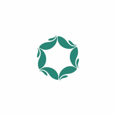 vektör logosu yaprak dairesi, yeşil yapraklı bitkisel vektör