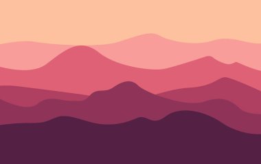 Morning Mountain Katmanları Arkaplan Vektörü. Soyut Dağ Tasarımı