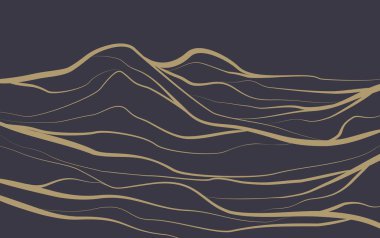 Soyut Dağ Çizgisi Sanat Minimalist Tasarım Arkaplan Vektörü