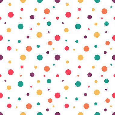 Renkli noktalar kusursuz model vektörü. Tekstil için noktalar