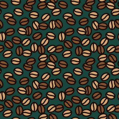 Kahve çekirdekleri Dikişsiz desen vektör
