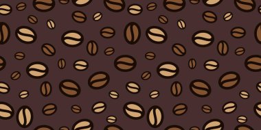 Kahve çekirdekleri vektör illüstrasyon ile dikişsiz desen