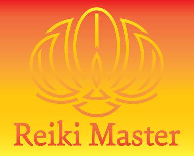 Template, element for logo design with lotus on the theme of spirituality. Reiki Ryoho tradition. clipart