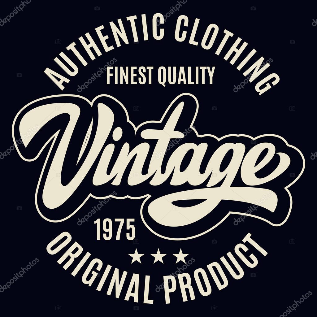 Vintage badge with a stylish inscription in retro style. Vector illustration. Template for design.
