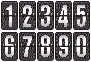 Sarbon arkaplanındaki değişen analog görüntü için bir dizi sayı. Tasarım için elementler.