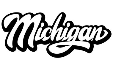 Koyu Siyah ve Beyaz Marka ve Kimlik Tipografisi olan şık Michigan Senaryo Logosu Tasarımı.