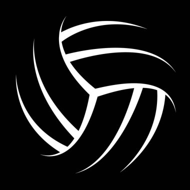 Siyah zemin üzerinde beyaz voleybol stili. Vektör illüstrasyonu.