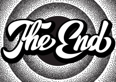 Eski film tahıl desenli son başlık kartı.