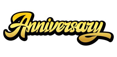 Altın ve siyah tasarım ile kutlama yıldönümü metni.