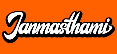 Cesur turuncu arka plan üzerine Jamasthani el yazısı şenlikli kutlama için canlı ve göz alıcı bir görsel efekt yaratır..