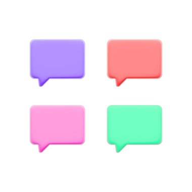 Boş sohbet 3d simgesi seti