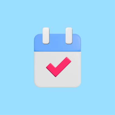 Kontrol listesi olan 3d takvim simgesi