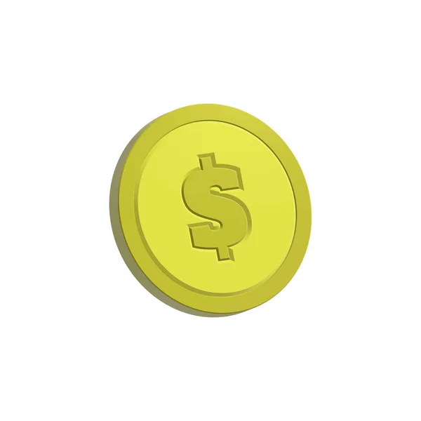 Pièce Monnaie Dollar Doré Vecteur — Image vectorielle