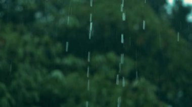 Çatıya yağmur yağdır. Ağır çekimde kapat.