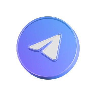 telgraf simgesi 3d daire mavi renk