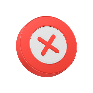 kırmızı düğme, çapraz işaret, 3d simge illüstrasyonu