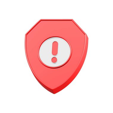 3D görüntüleme. Kalkan işareti simgesi. Kalkan simgesini uyar.