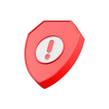 3D görüntüleme. Kalkan işareti simgesi. Kalkan simgesini uyar.