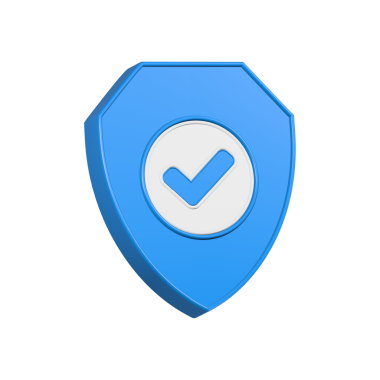 İşaretli 3D mavi sembollü kalkan simgesi