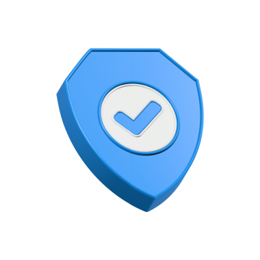 İşaretli 3D mavi sembollü kalkan simgesi